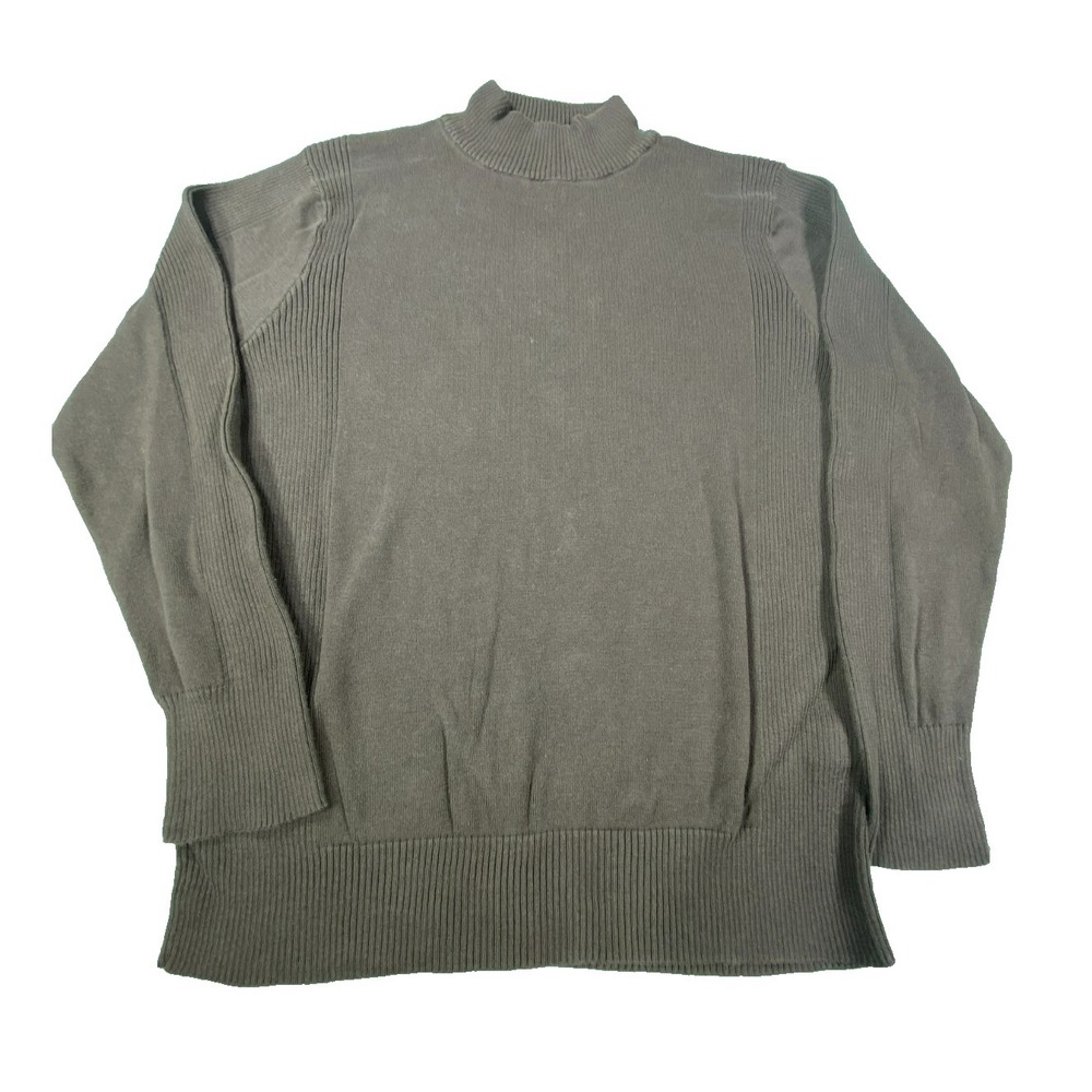 Westbound Sweater Women XL Brown Ribbed Mock Neck Comfort Pullover Casual Knit‎